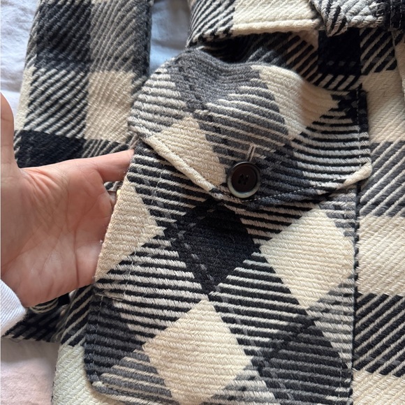 Ted Baker Women's Black & White Maddie Wool Thick Trench Coat size 2 (Small) - Picture 4 of 11